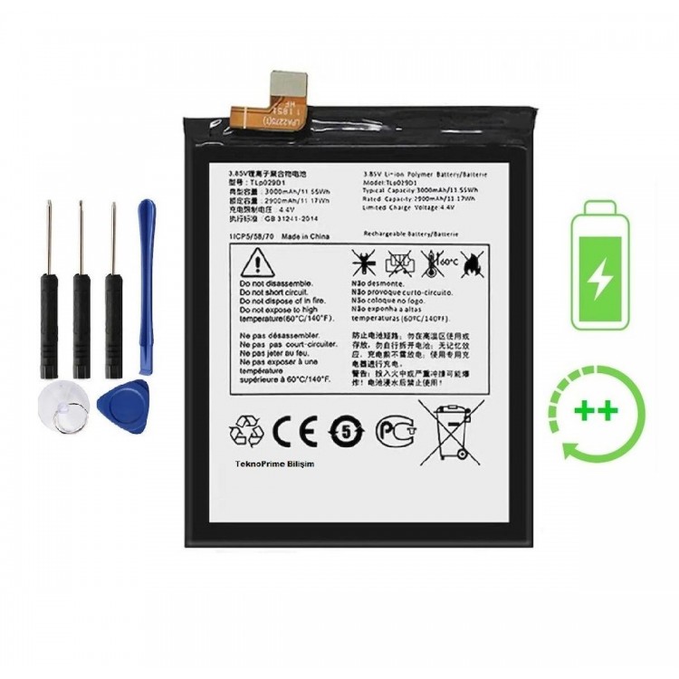 Alcatel 1S 2020 İle Uyumlu Güçlendirilmiş İthal Pil Batarya Tlp038D1