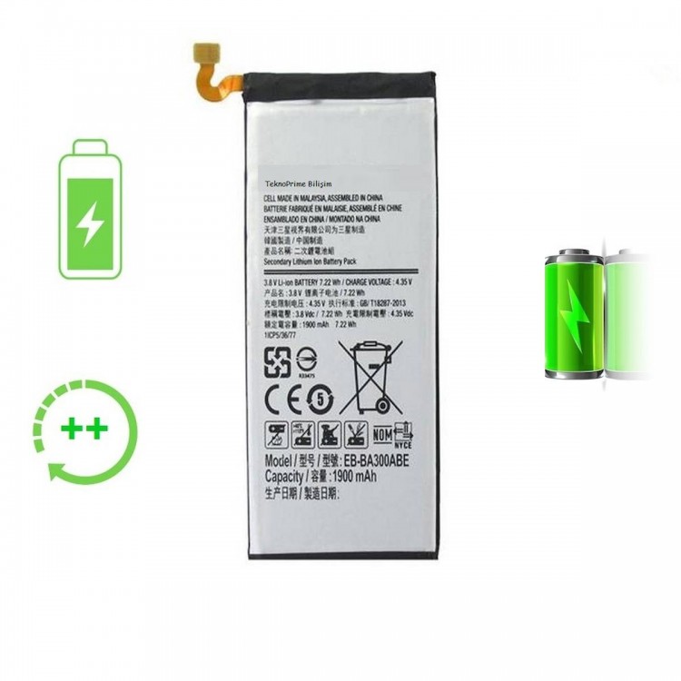 Samsung Galaxy A3 2015 A300F ile Uyumlu Güclendirilmis İthal Pil Batarya