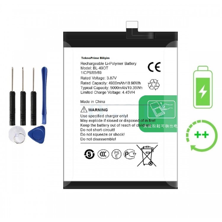 Tecno Camon 20 Pro İle Uyumlu Güçlendirilmiş İthal Pil Batarya BL-49OT
