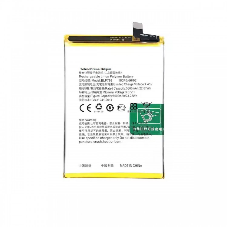 Realme C25 İle Uyumlu İthal Pil Batarya BLP793