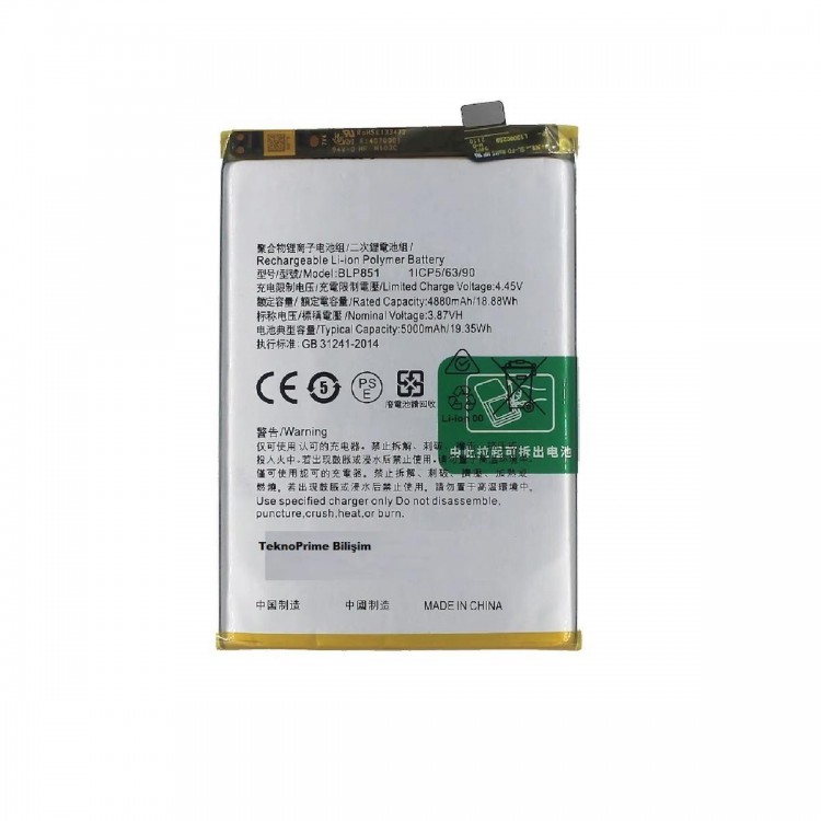 Oppo A74 ile Uyumlu İthal Pil Batarya Blp851