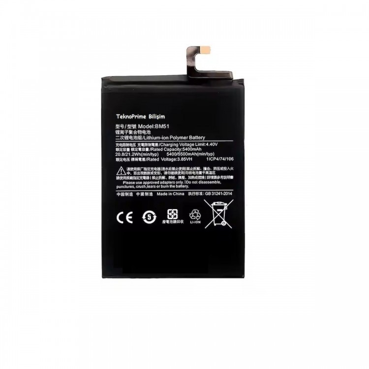 Xiaomi Mi Max 3 ile Uyumlu İthal Pil Batarya BM51