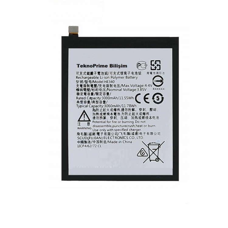 Nokia 7 ile Uyumlu İthal Pil Batarya HE340