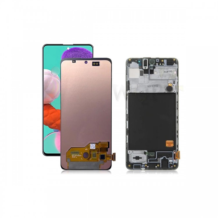 Samsung Galaxy A51 A515F İle Uyumlu Lcd Ekran Dokunmatik Dar Ekran Çıtalı