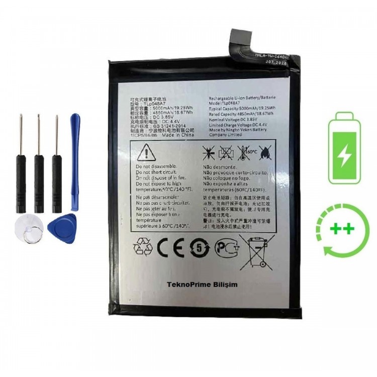 Tcl 20se İle Uyumlu Güçlendirilmiş İthal Pil Batarya T671H TLp048A7/A1 Tcl 20se İle Uyumlu Güçlendirilmiş İthal Pil Batarya T671H TLp048A7/A1