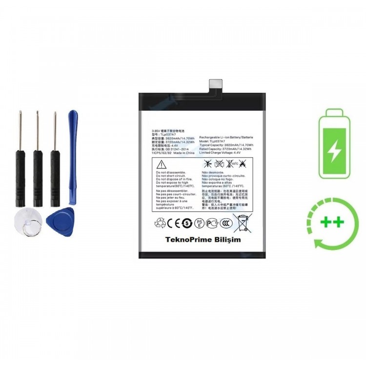 Tcl Plex İle Uyumlu Güçlendirilmiş İthal Pil Batarya T780H TLp037A7