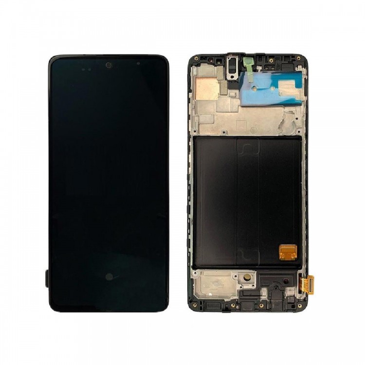 Samsung Galaxy A51 A515F ile Uyumlu Oled Ekran Dokunmatik Çıtalı Tam Ekran